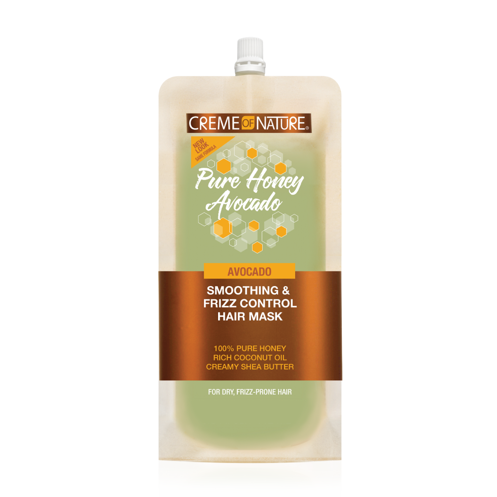 Creme of Nature Pure Honey Smoothing & Frizz Control Hair Mask 3.8 Oz — official pack photo 075724004542 (CON_Honey_HairMaskPouch_Avocado_3.8oz_REFRESH_AdReady_FINAL_980X980_d3e62cc6-82f5-4992-95dd-8be3deddede6.png) from cremeofnature.com