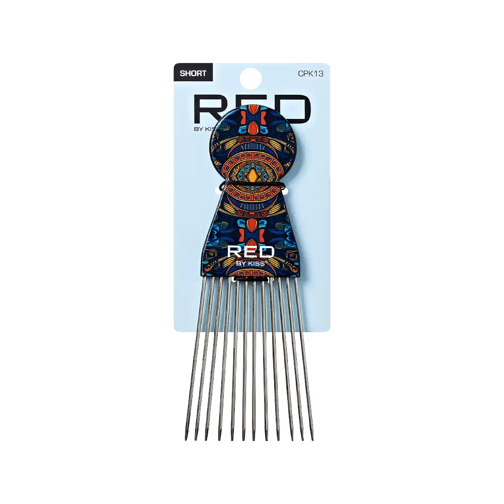 RED by KISS Soul Pik Curly Hair & Afros Hair Pick - Short Majestic / Fan official pack