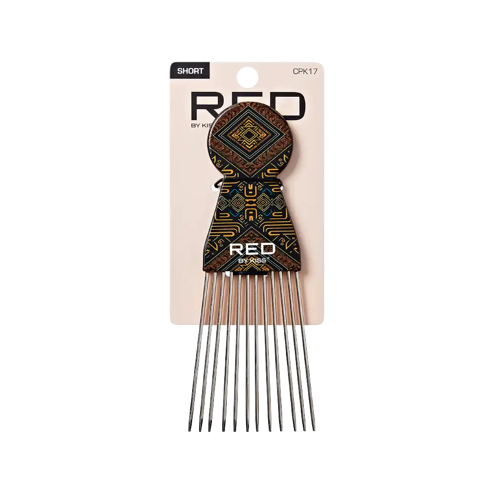 RED by KISS Soul Pik Curly Hair & Afros Hair Pick - Short Imperial / Fan official pack