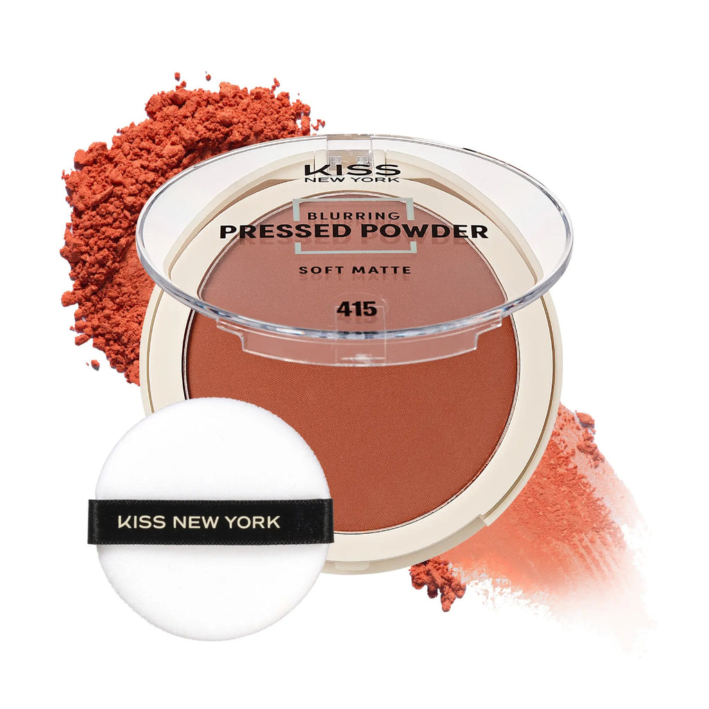 Kiss New York Soft Matte Pressed Powder Lightweight Blurring Setting Powder for Oily & Combination Skin official pack