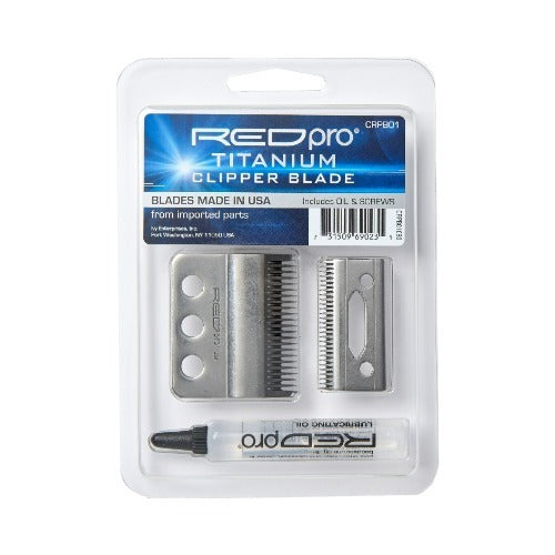 CRPB01_main "Red PRO Titanium Clipper Replacement Blade, main product view."