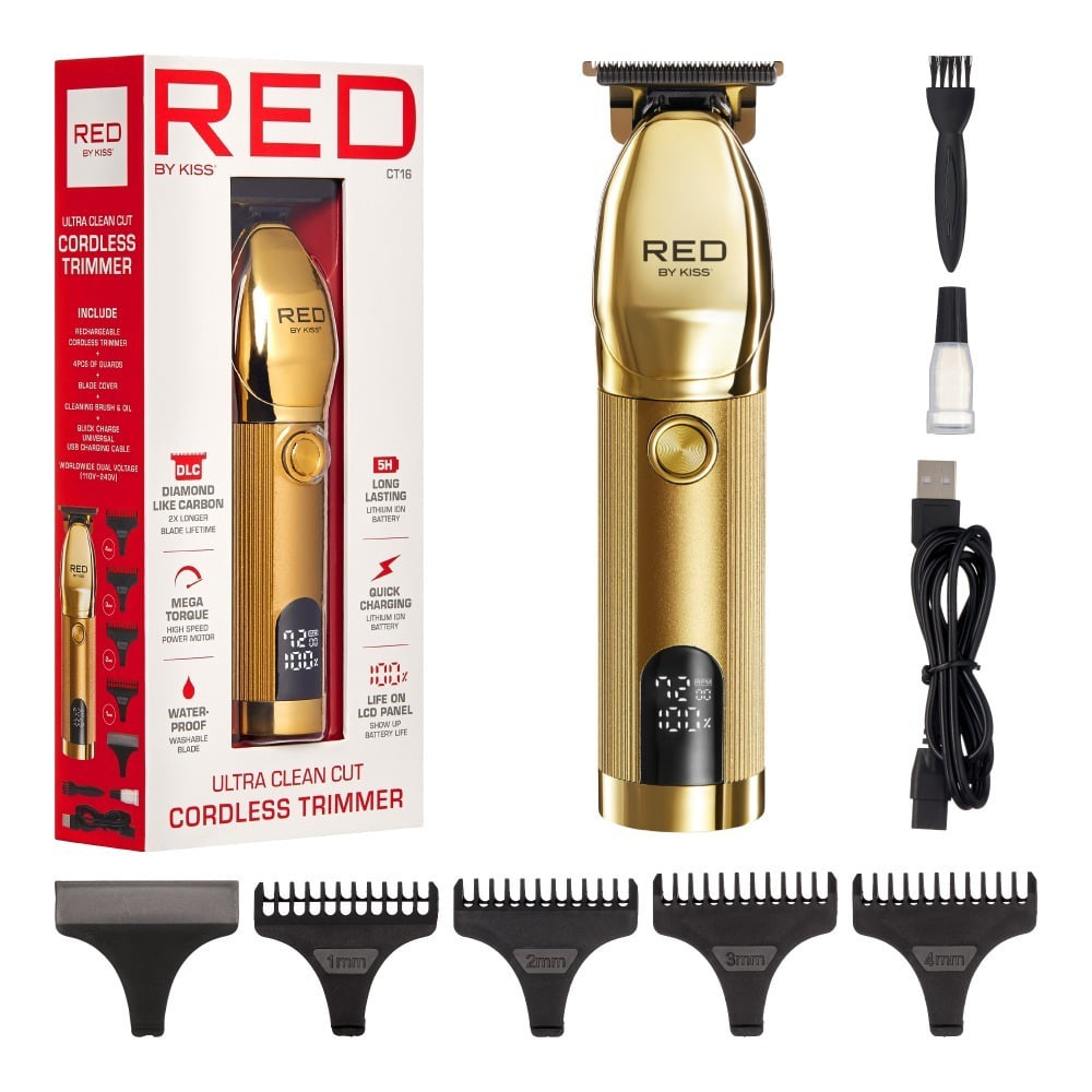 RED by KISS Ultra Clean Cut Cordless Trimmer - RED Ultra Clean Cordless Trimmer official pack