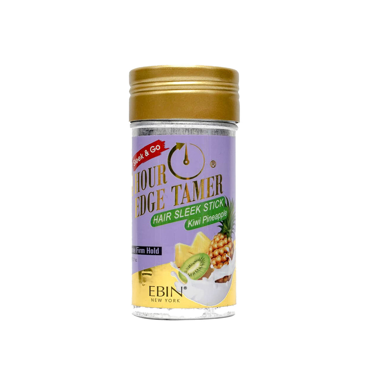 Ebin New York 24hr Edge Sleek Kiwi Pineapple Wax 75 Grams 2.7 oz — official pack photo ETK-KP75 (C_24HR-Edge-Tamer-Stick_PKG_75g_Kiwi-Pineapple_Front-min.jpg) from ebinnewyork.com