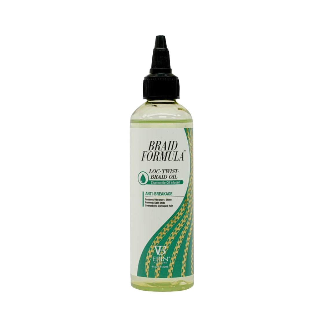 EBIN New York Braid Formula Loc. Twist Oil Anti-Breakage 4.0 oz — official pack photo BFAO120 (C_BF_Oil_PKG_Chamomile_Front-min.jpg) from ebinnewyork.com