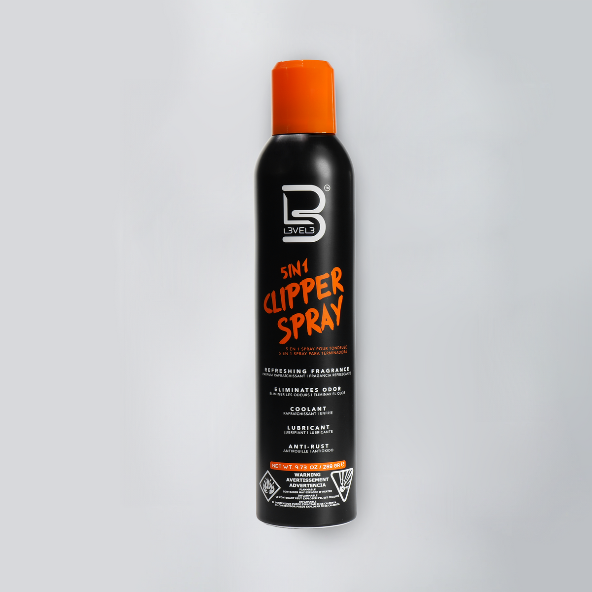 Level 3 5 In 1 Clipper Spray 300ml — official pack photo L3-CLIP-SPRAY-300ML (Clipper_spray_orange_top.png) from lv3.com