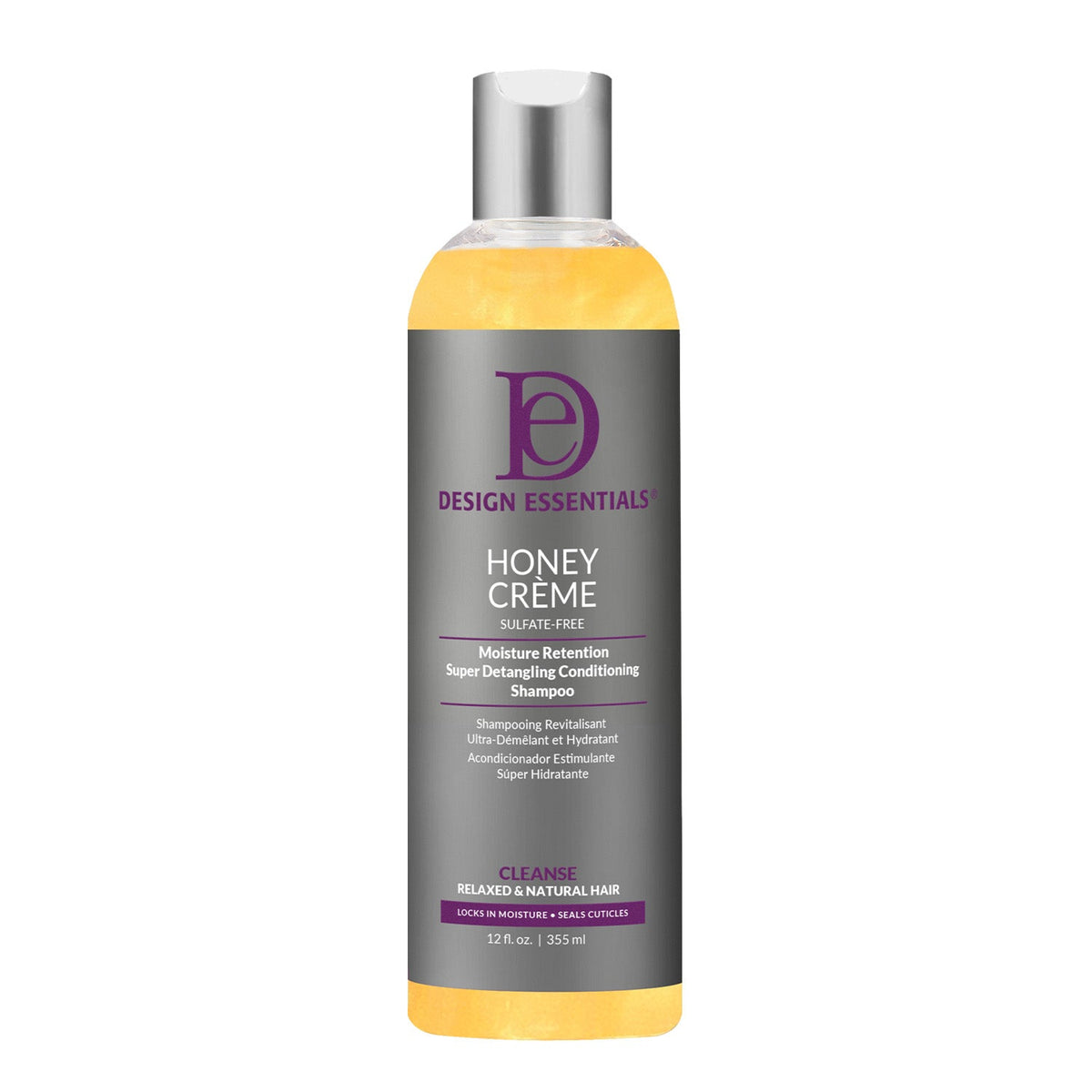 Design Essentials Honey Creme Moisture Retention Super Detangling Conditioning S — official pack photo 40406 (DEC-HoneyCremeShamp-FRONT-12oz-WO-0124_1500x1500_5d5092e8-3dfd-4951-ad39-c981a68d86a6.jpg) from designessentials.com