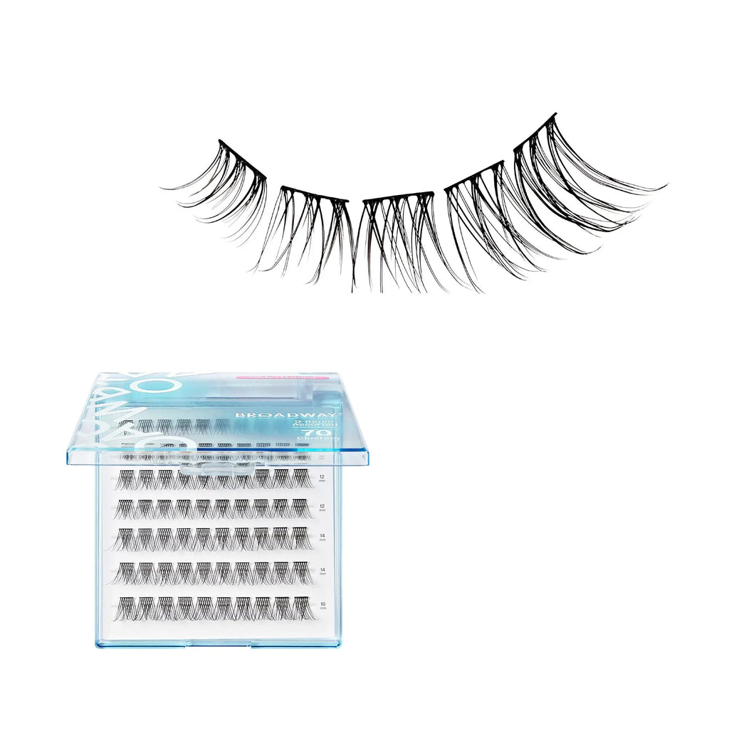 Broadway Natural DIY Cluster Lashes - Customizable Lash Extensions (70-140pcs) - #DIY02-70pcs / Wide Band official pack