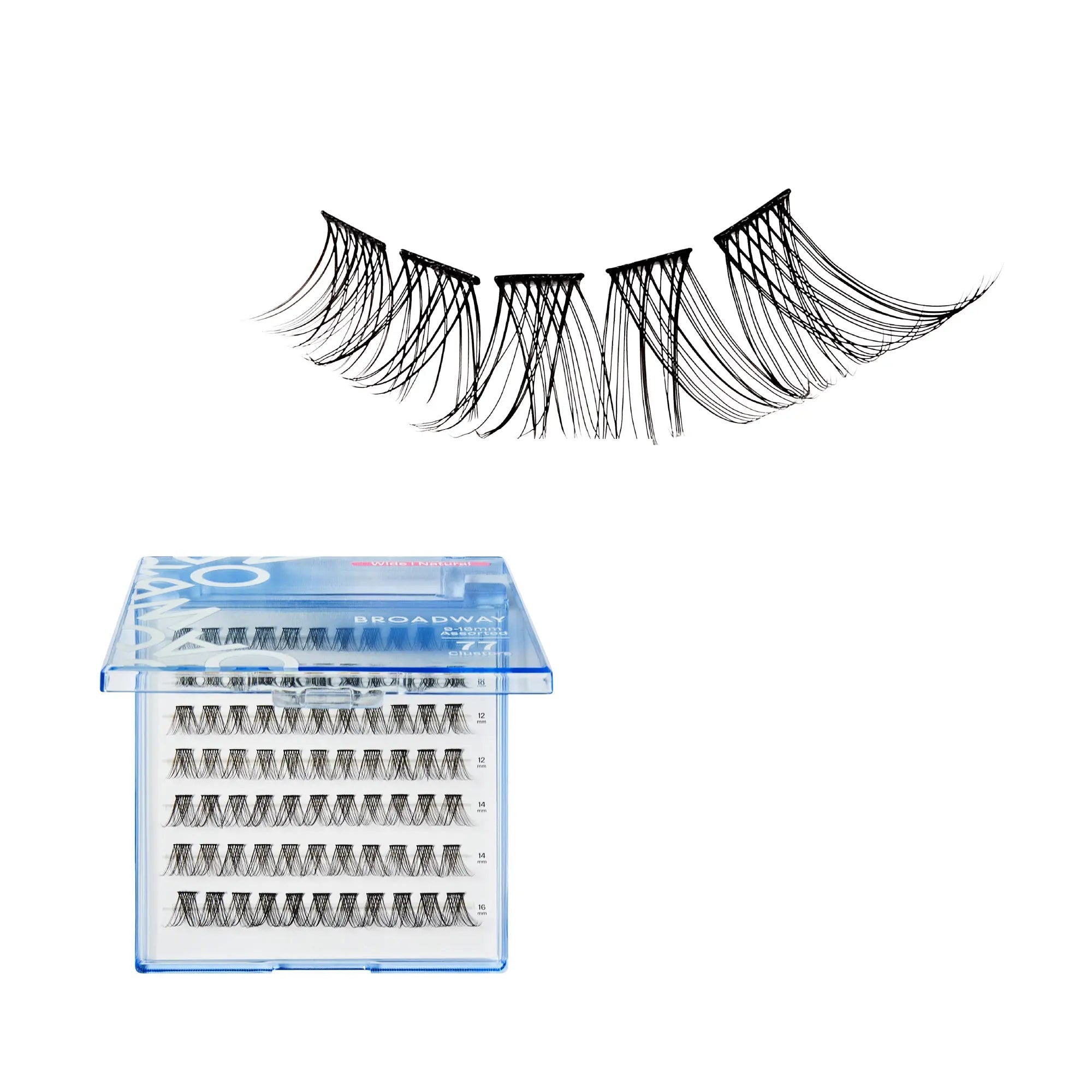 Broadway Natural DIY Cluster Lashes - Customizable Lash Extensions (70-140pcs) - #DIY03-77pcs / Wide Band official pack