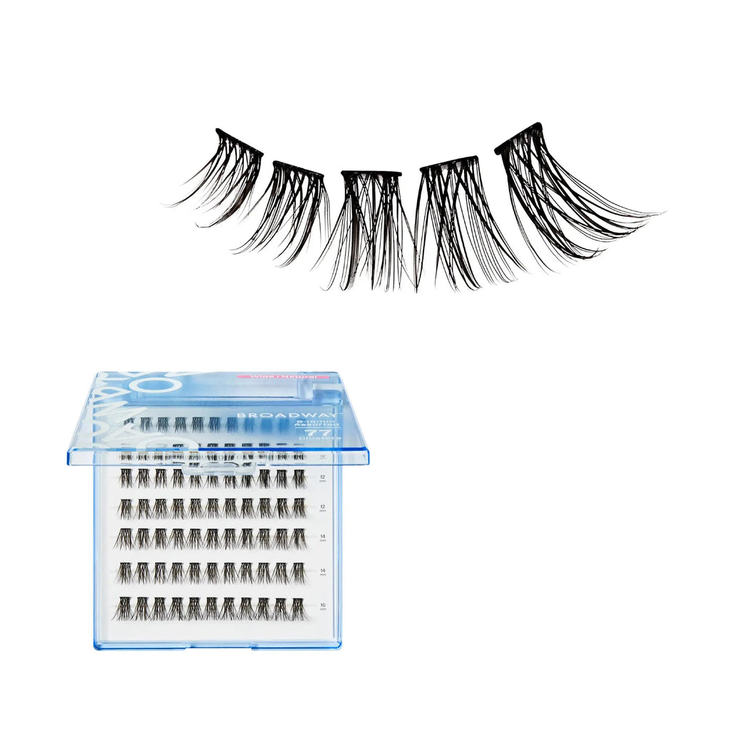 Broadway Natural DIY Cluster Lashes - Customizable Lash Extensions (70-140pcs) - #DIY05-77pcs / Wide Band official pack