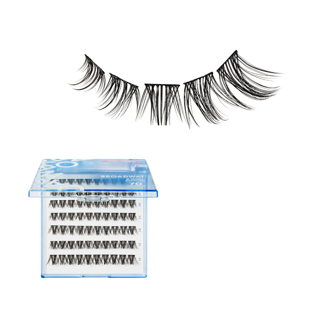 Broadway Natural DIY Cluster Lashes - Customizable Lash Extensions (70-140pcs) - #DIY10-70pcs / Wide Band official pack