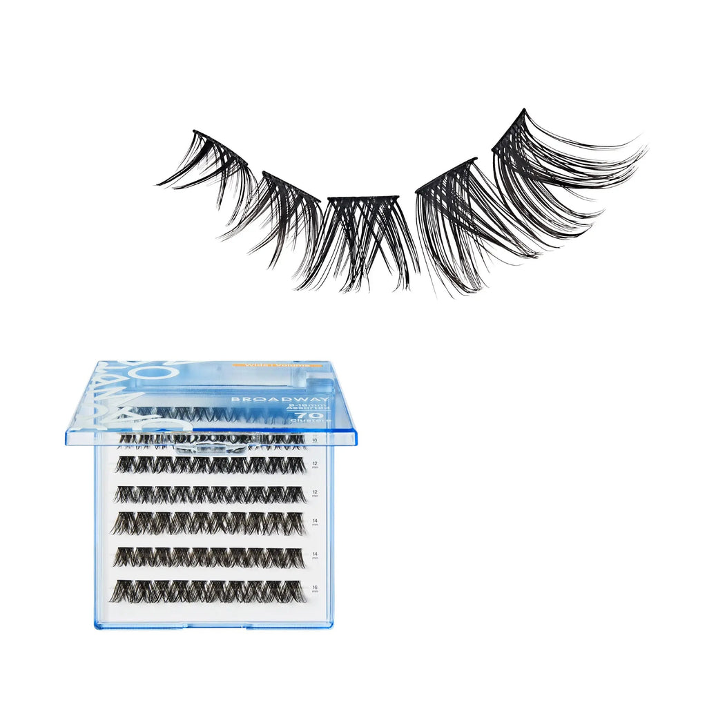 Broadway Volume DIY Cluster Lashes - Full, Fluffy Lash Extensions (56-112pcs) - Wide Band official pack