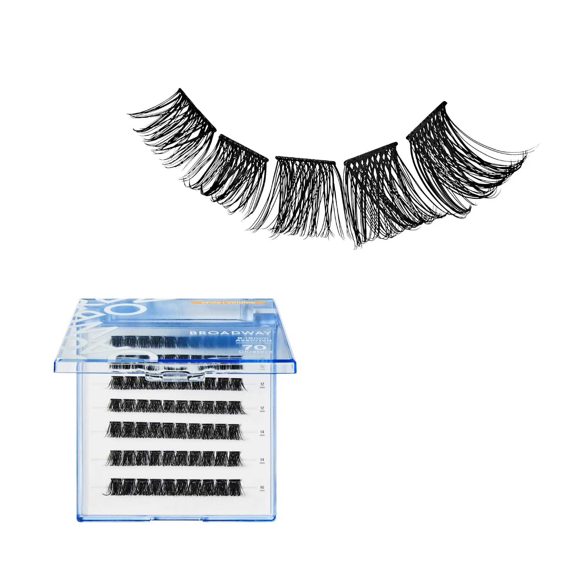 Broadway Volume DIY Cluster Lashes - Full, Fluffy Lash Extensions (56-112pcs) - Wide Band official pack