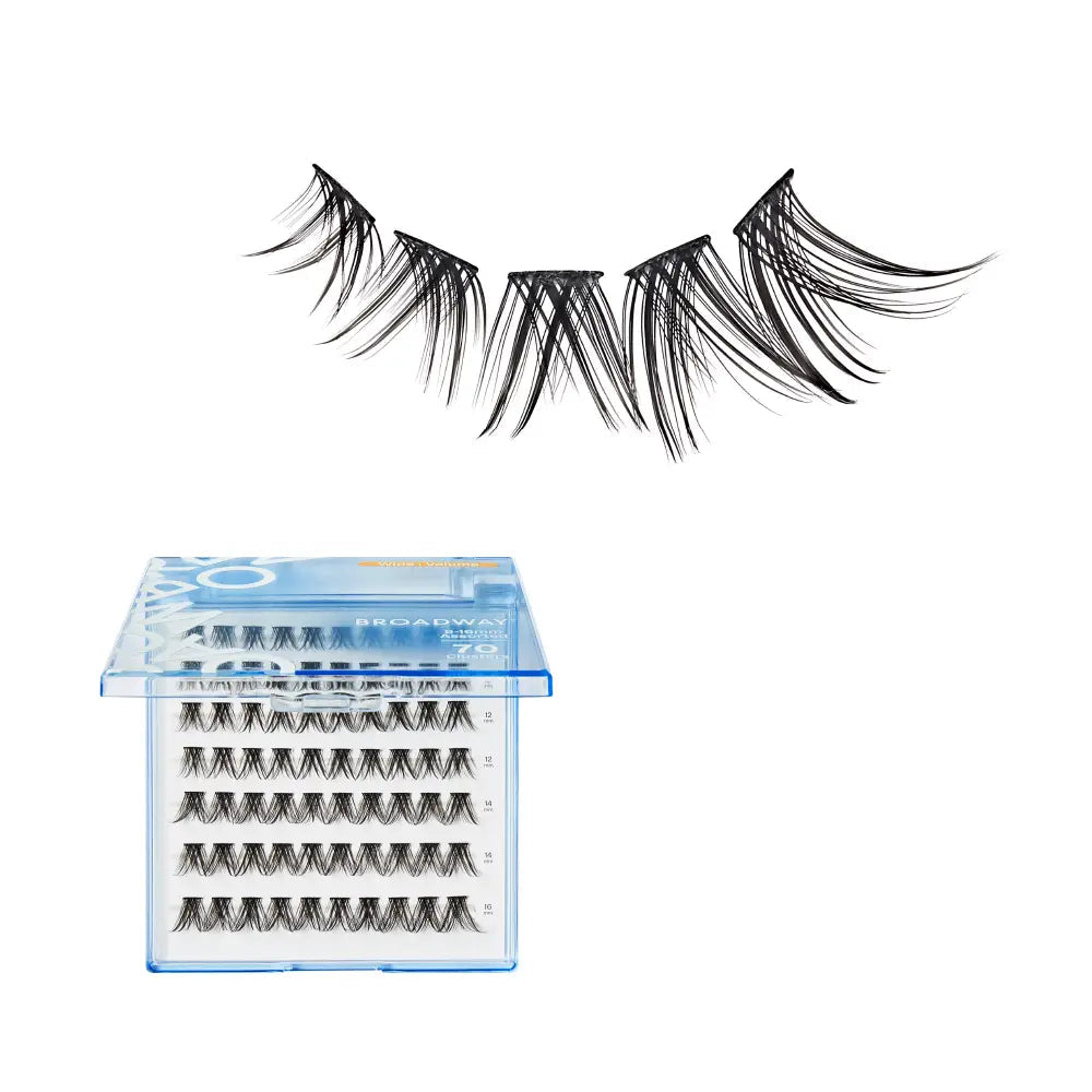 Broadway Volume DIY Cluster Lashes - Full, Fluffy Lash Extensions (56-112pcs) - Wide Band official pack