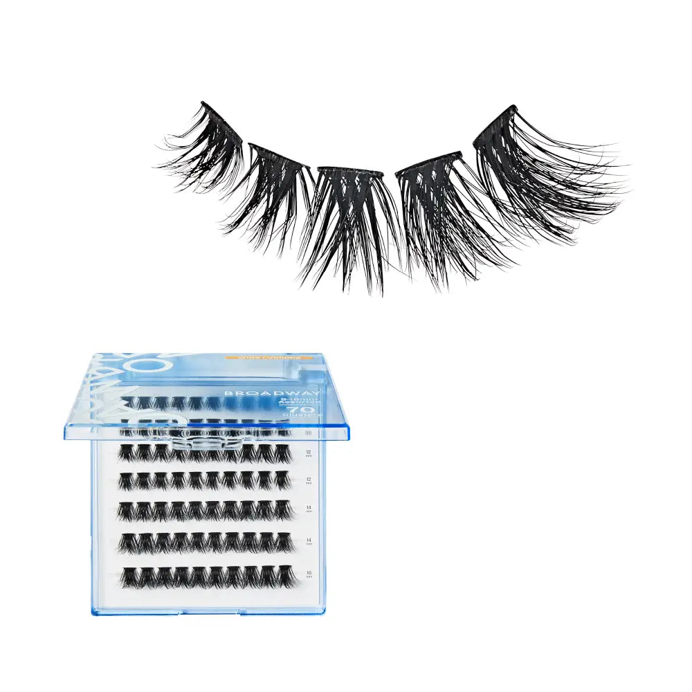 Broadway Volume DIY Cluster Lashes - Full, Fluffy Lash Extensions (56-112pcs) - Wide Band official pack