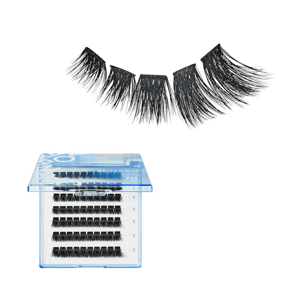 Broadway Volume DIY Cluster Lashes - Full, Fluffy Lash Extensions (56-112pcs) - Wide Band official pack