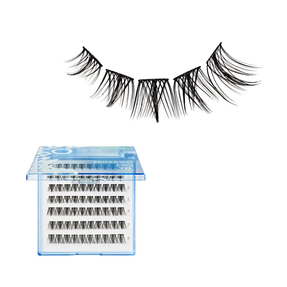 Broadway Trendy DIY Cluster Lashes - Manga-Inspired Wispy Lash Extensions (70-112pcs) - #DIY26-70pcs / Wide Band official pack