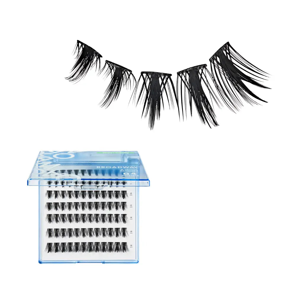 Broadway Trendy DIY Cluster Lashes - Manga-Inspired Wispy Lash Extensions (70-112pcs) - #DIY28-84pcs / Wide Band official pack
