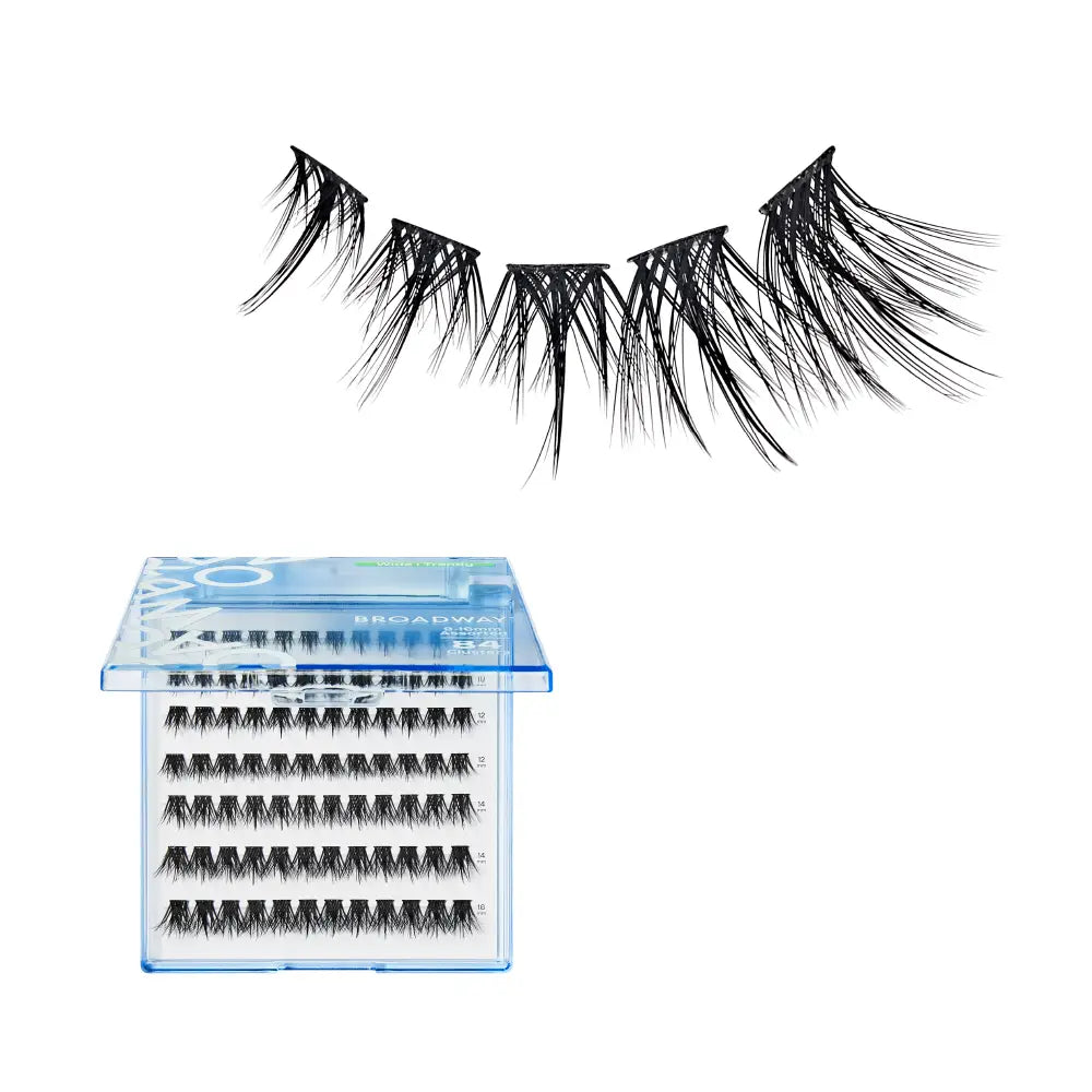 Broadway Trendy DIY Cluster Lashes - Manga-Inspired Wispy Lash Extensions (70-112pcs) - #DIY29-84pcs / Wide Band official pack