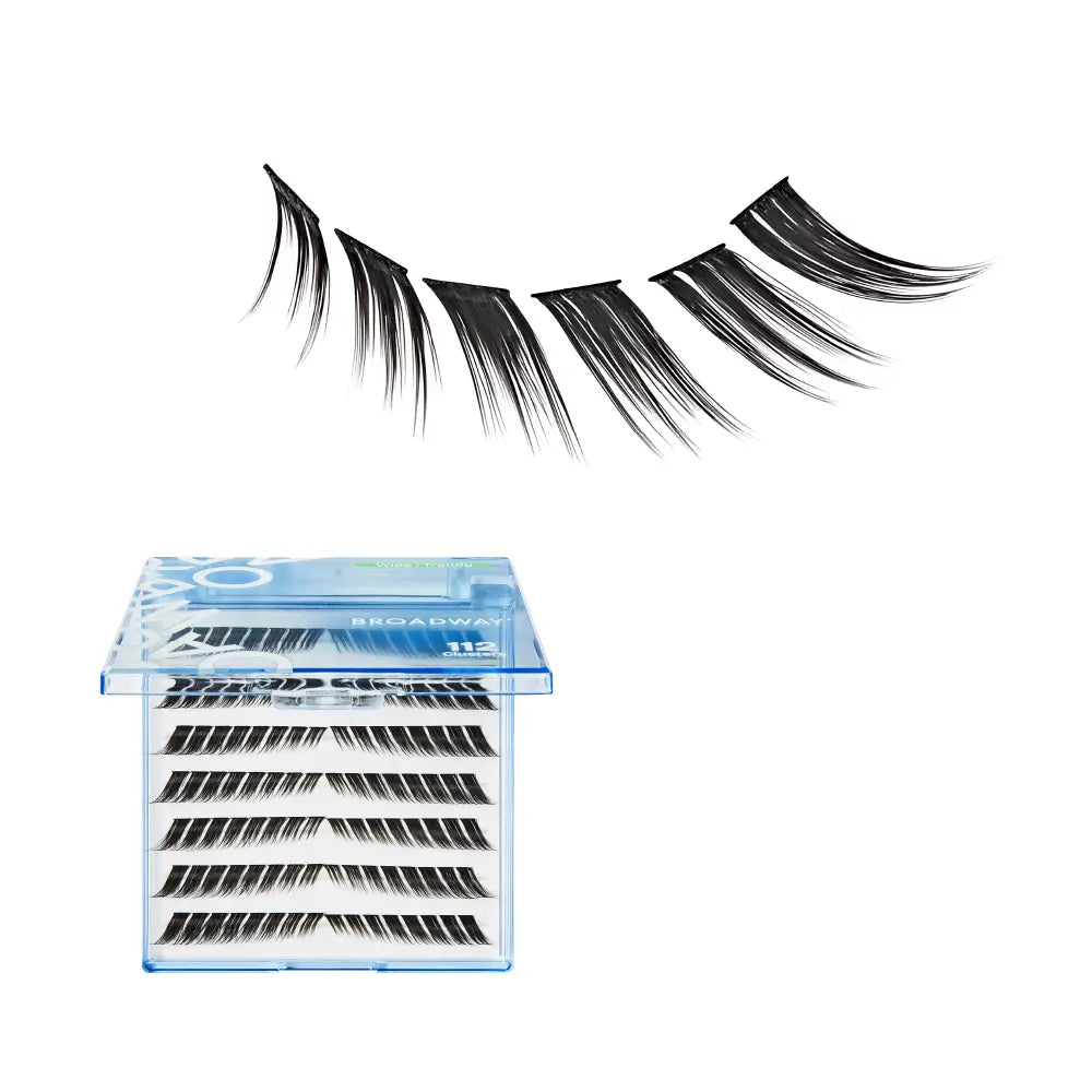Broadway Trendy DIY Cluster Lashes - Manga-Inspired Wispy Lash Extensions (70-112pcs) - #DIY30-112pcs / Wide Band official pack