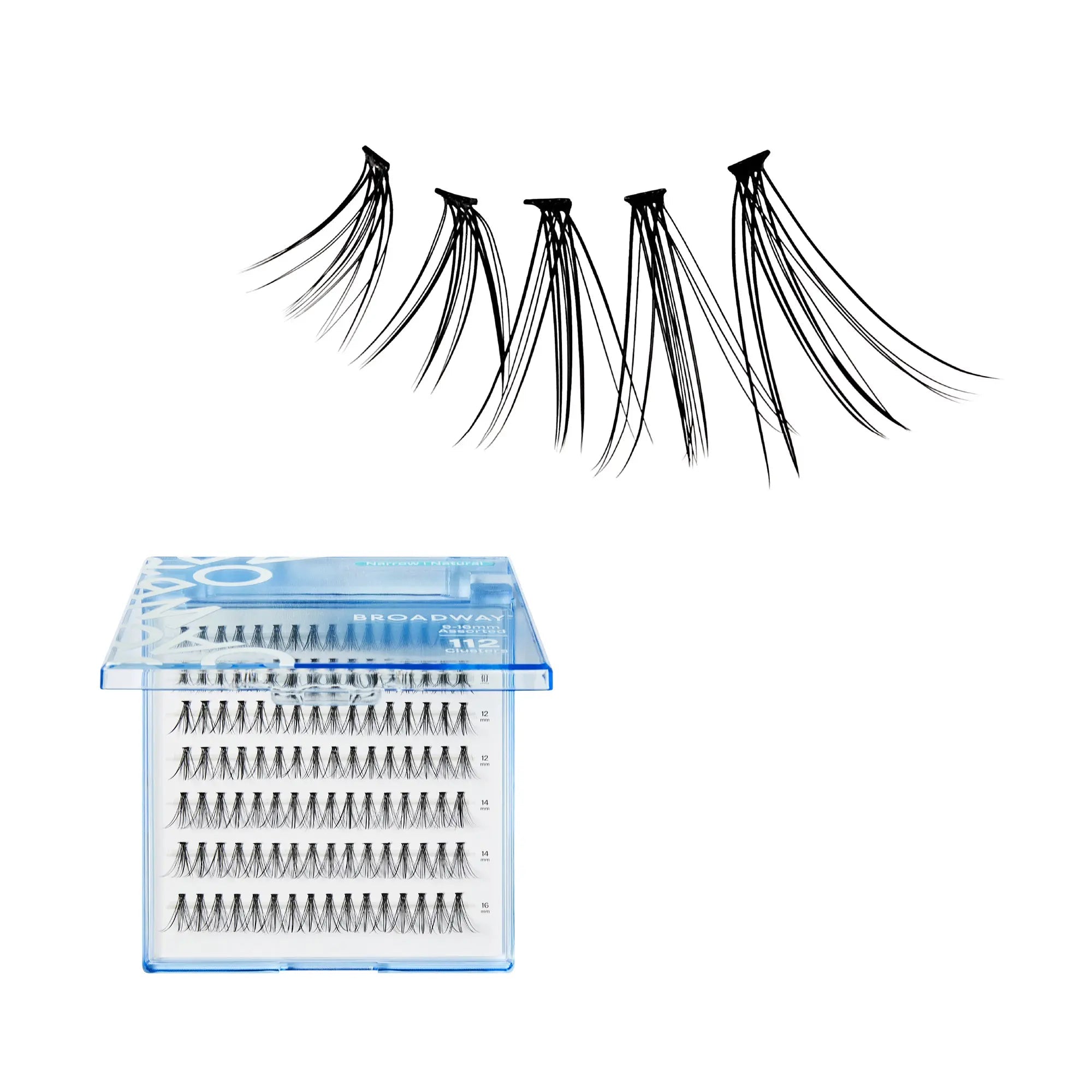 Broadway Natural DIY Cluster Lashes - Customizable Lash Extensions (70-140pcs) - #DIY31-112pcs / Narrow Band official pack