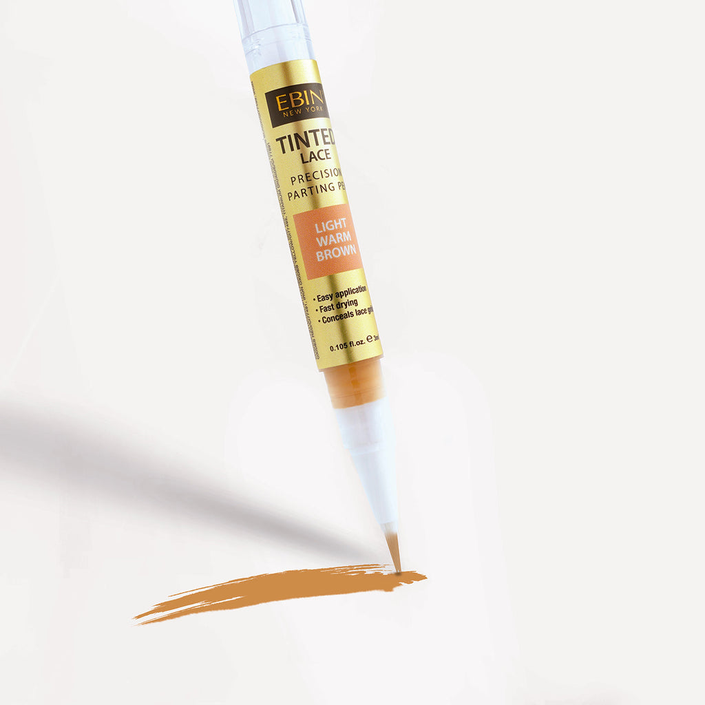 Tinted Lace Precison Parting Pen Light Warm Brown 0.105oz -Wig Lace Tint with Br — official pack photo TLPLW03 (EBN_TL_LightWarmBrown_01copy2-min.jpg) from ebinnewyork.com
