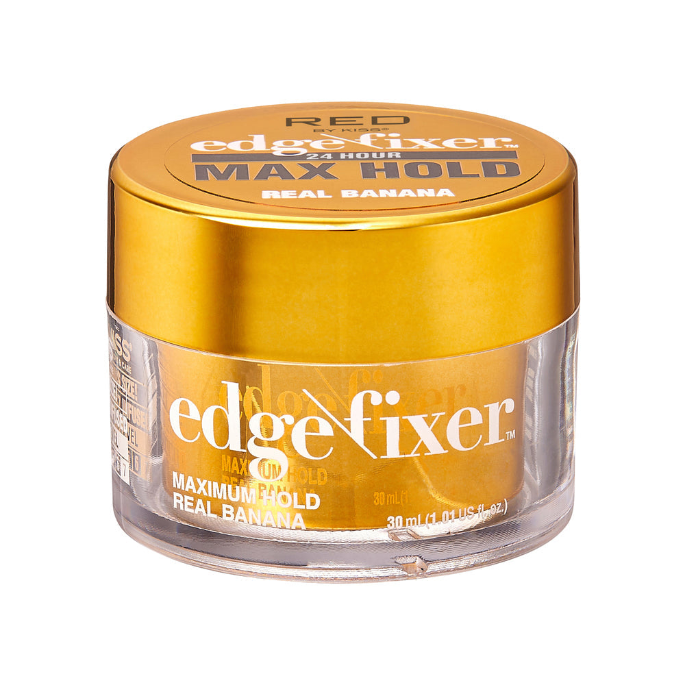 RED by KISS Edge Fixer 24 Hour Edge Control Max Hold Non-Flaxing Wax - Real Banana / 1.01 US Fl.oz. official pack