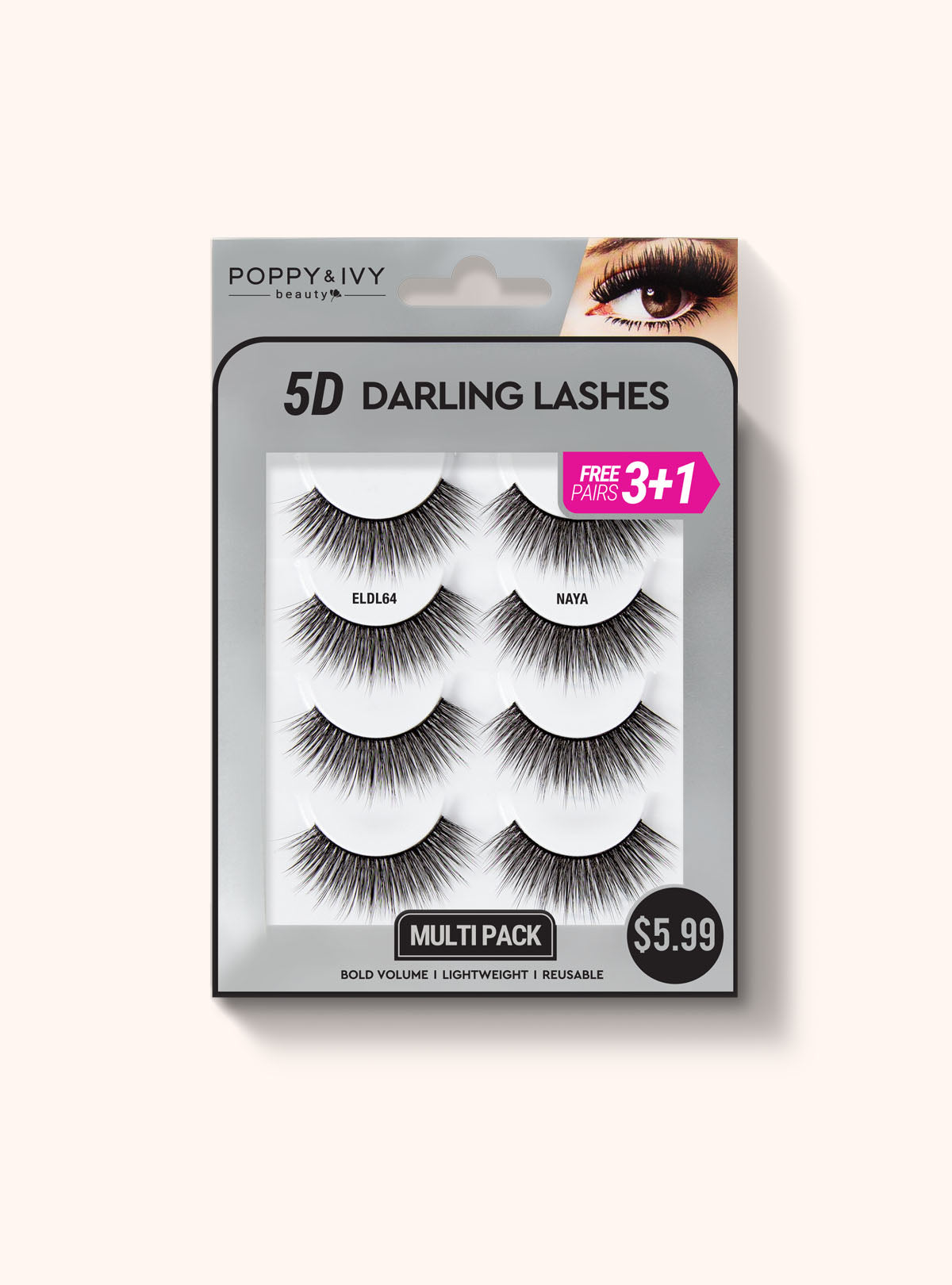 Absolute New York Darling 6D Strip Lashes Darling ELDL64 Naya