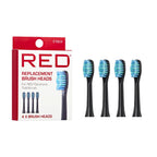 RED by KISS Hypersonic Sonic Electric Toothbrush – Waterproof Design with 75-Day Battery Life - Brush Heads Refill / Black official pack