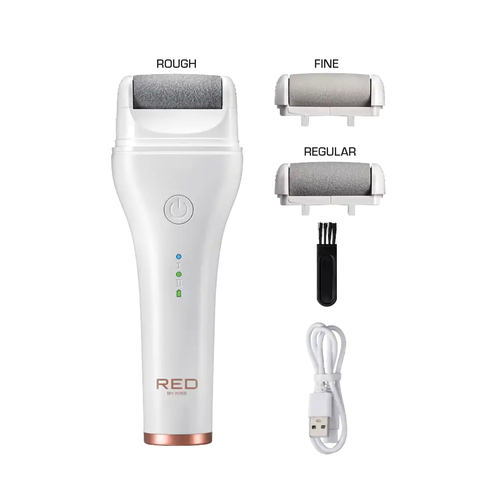 RED by KISS Cordless Electric Foot File Callus Remover - Electric Foot Callus Remover official pack