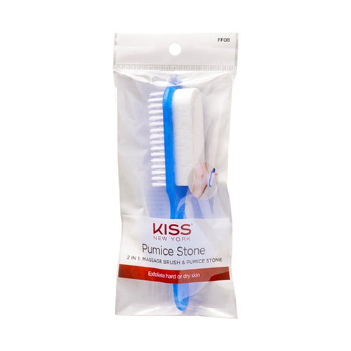 Kiss 2 In 1 Pumice Stone With Massage Brush — official pack FF08 from ivyusa.com