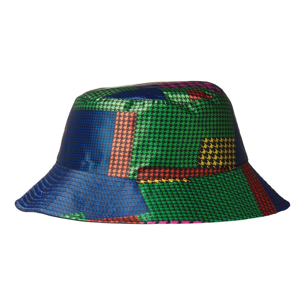 FH024_main "RED by KISS Reversible Satin Bucket Hat - Patchwork, main product view."