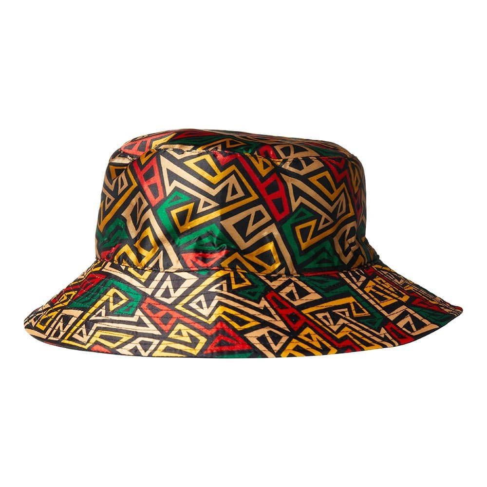 FH025_main "RED by KISS Reversible Satin Bucket Hat - Aztec, main product view."