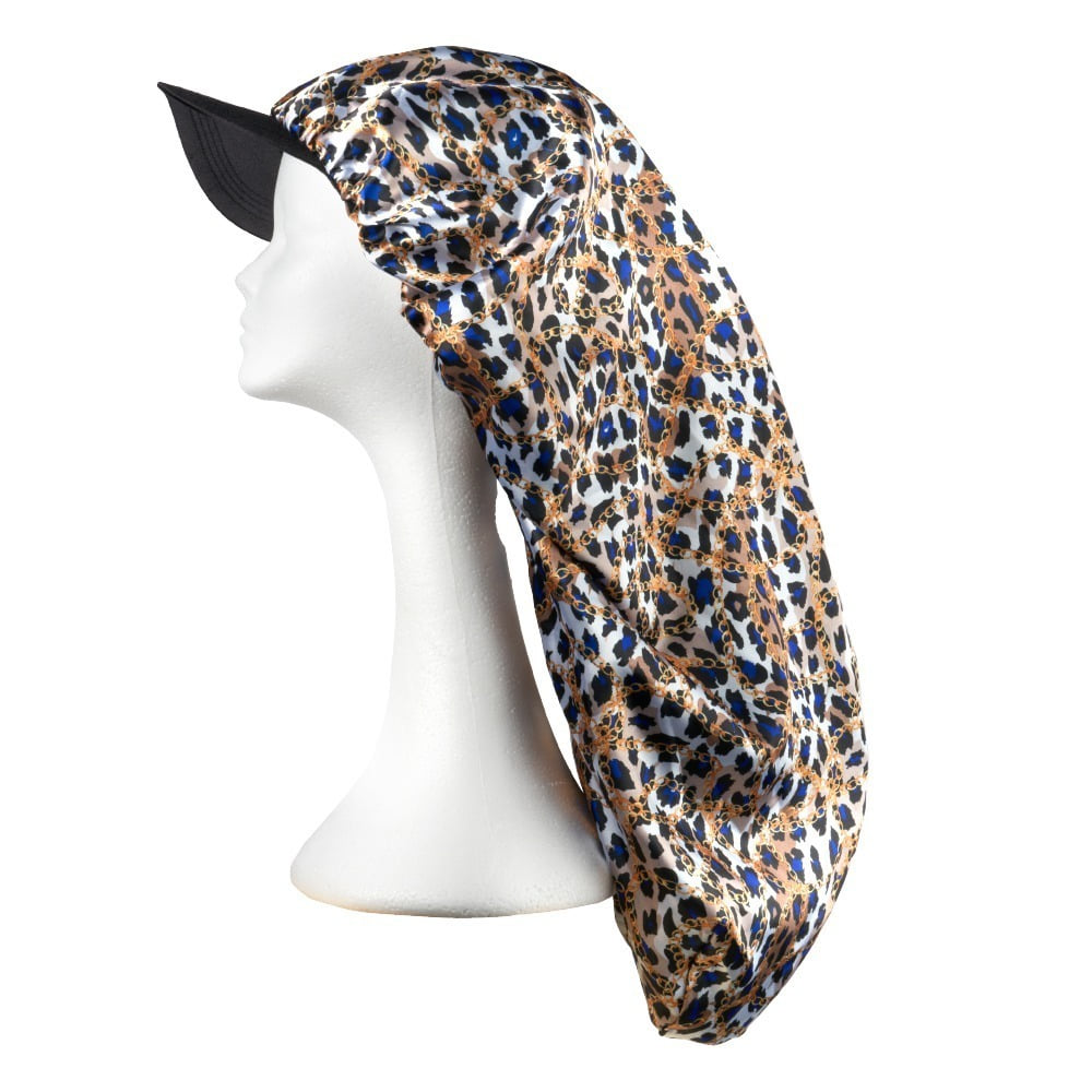 RED by KISS Satin Visor Braid Bonnet - Luxe Leopard