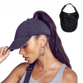 FH063_main "A black denim baseball cap. The cap has a classic six-panel design with a slightly curved brim. The fabric appears to have a textured denim look, giving it a casual and stylish appearance. The cap is structured, maintaining its shape, and has 