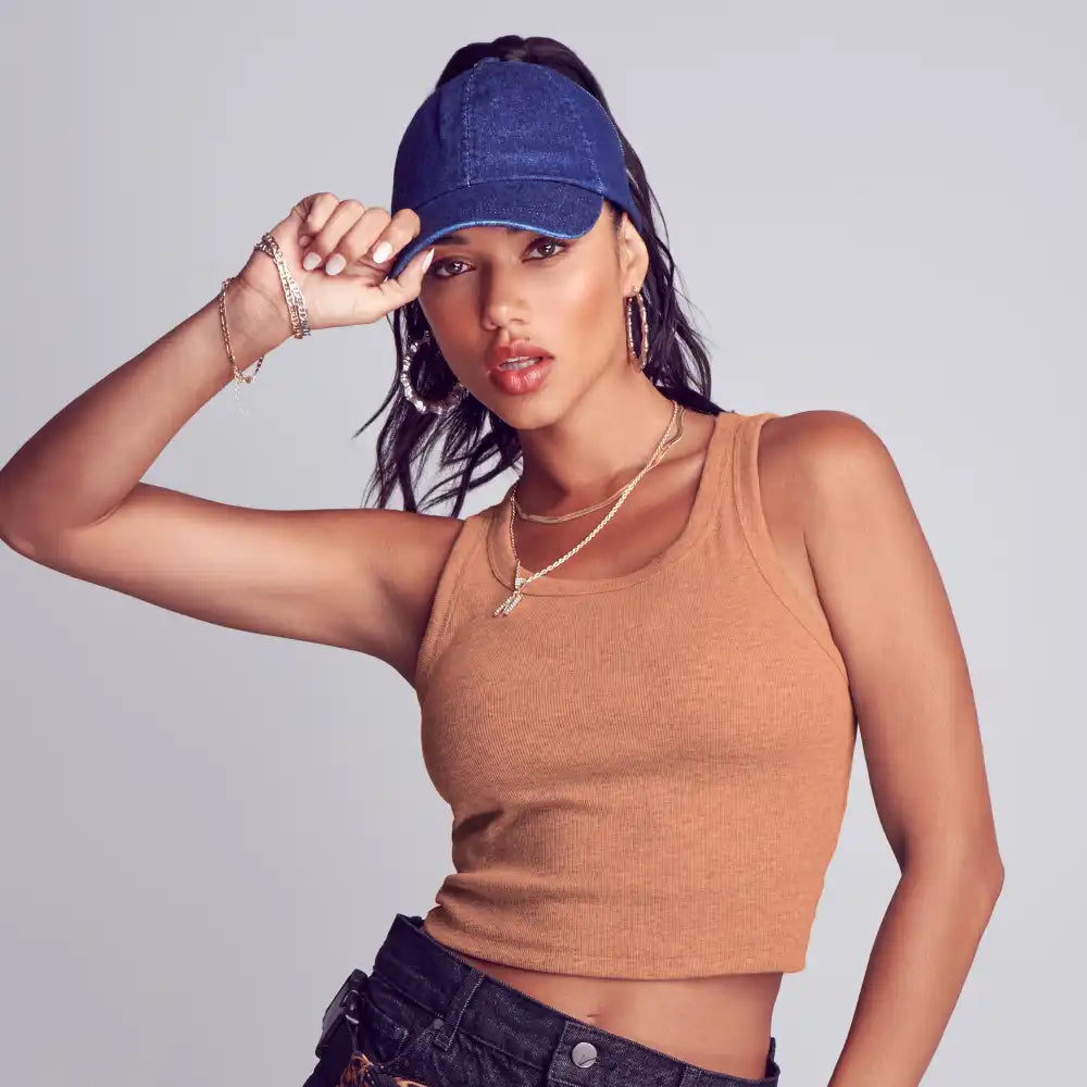 Arria Ribbed Crop Tank Top – Women’s Soft Slim Fit Scoop Neck Sleeveless Shirt official pack