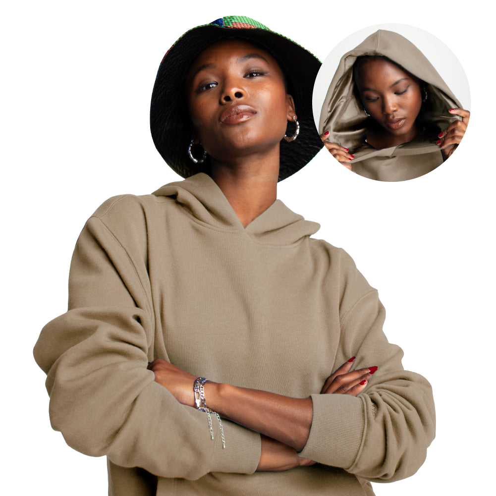 Arria Satin-Lined Hoodie – Frizz-Free Hair Protection official pack