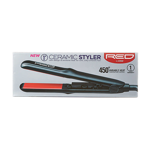 Red By Kiss 1" Ceramic Flat Iron #Fi100dn — official pack FI100DN from ivyusa.com