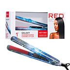 RED by KISS Designer Series 1-Inch Ceramic Flat Iron Styler - Galaxy official pack