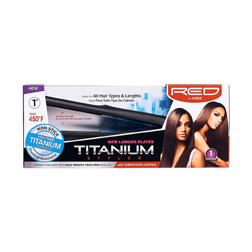 RED by KISS Titanium Styler Flat Iron 1" - RED 1" NEW Titanium Styler Flat Iron official pack