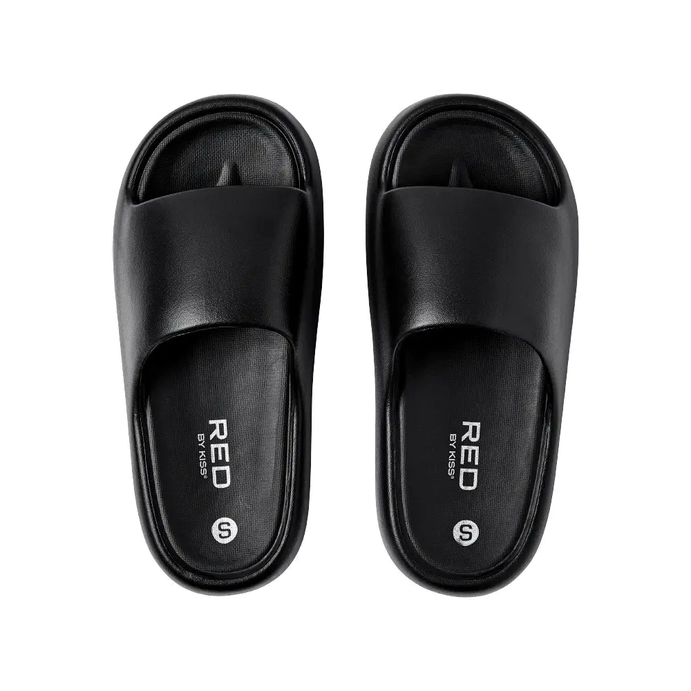 RED by KISS Ultra-Soft Cloud Slippers Cushioned Support & Waterproof for Everyday Wear - M (Women’s 7-8) / Black official pack