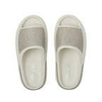 Arria Rhinestone Glitter Cloud Slippers – Open Toe Slides for Women & Men - S / White official pack