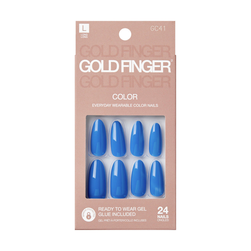 Gold Finger Solid Color Press On Nails Kit – Long Lasting Glue-On Fake Nails Set - DM Me / Dark/Bold official pack