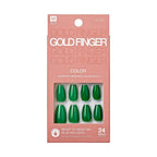 Gold Finger Solid Color Press On Nails Kit – Long Lasting Glue-On Fake Nails Set - Rich Spirit / Dark/Bold official pack