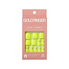Gold Finger Solid Color Glue-On Fake Toenails - Press On Gel Toe Nails with Adhesive official pack