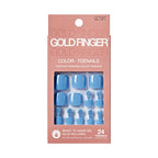 Gold Finger Solid Color Glue-On Fake Toenails - Press On Gel Toe Nails with Adhesive official pack