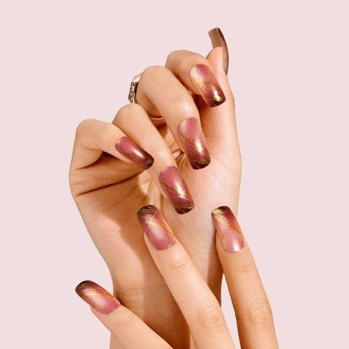 Gold Finger Kiss Gel Glam Nail Kit 24 Nails #Gf — official pack photo GD01 (GD01_main.png) from rk