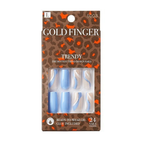 Kiss GD03 Gold Finger Trendy Nails — official pack photo GD03 (GD03_main.png) from rk