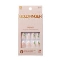 Gold Finger Trendy Press On Nails Kit with 24pcs Fashionable Fake Nails official pack