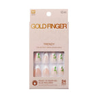 Gold Finger Trendy Press On Nails Kit with 24pcs Fashionable Fake Nails official pack