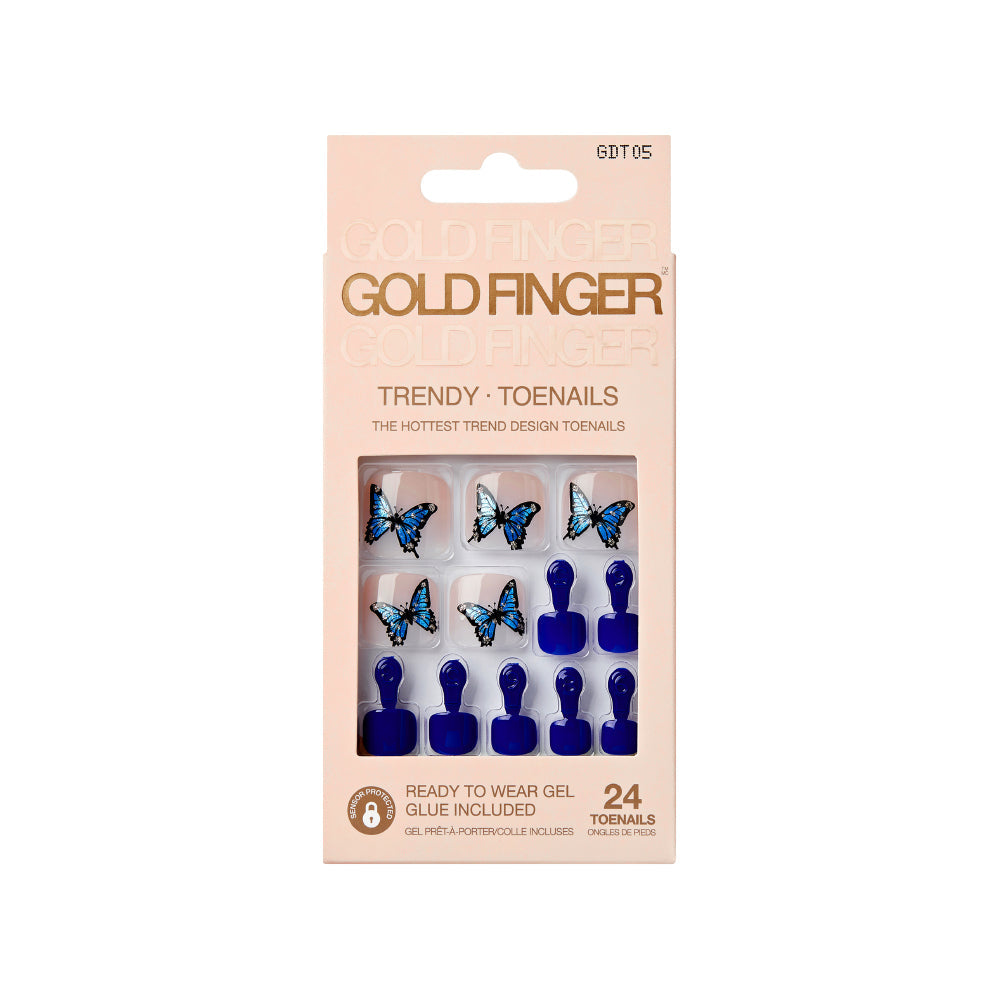 Gold Finger Kiss Solid Color Toenails - BUTTERFLIES — official pack photo GDT05 (GDT05_main.png) from rk